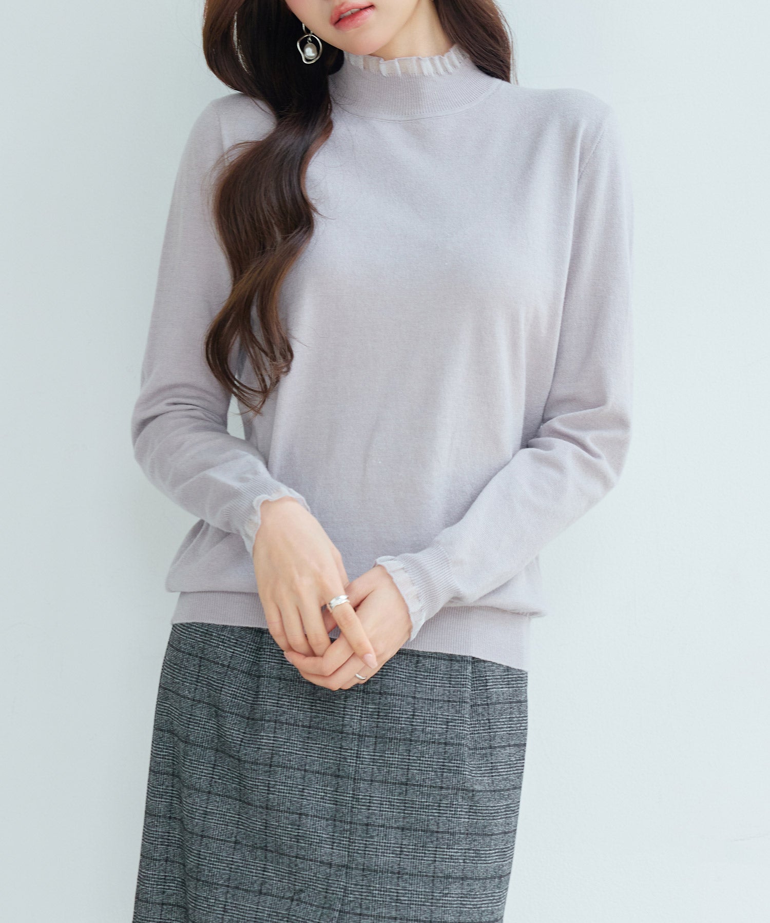 エブリデイシアーフリルニットプルオーバーsdp8118 グレー