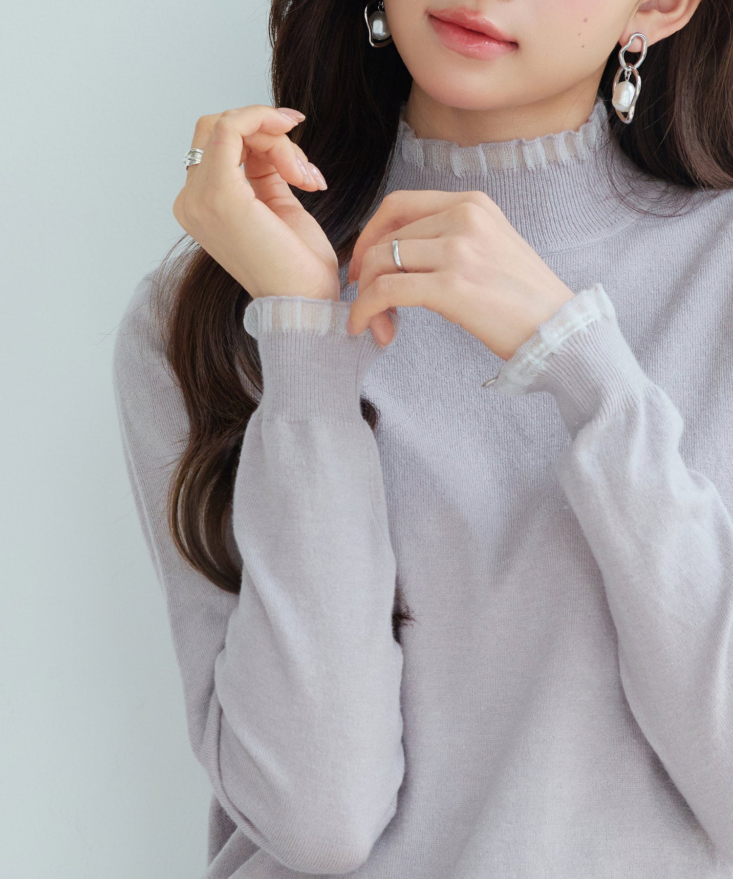 エブリデイシアーフリルニットプルオーバーsdp8118 グレー