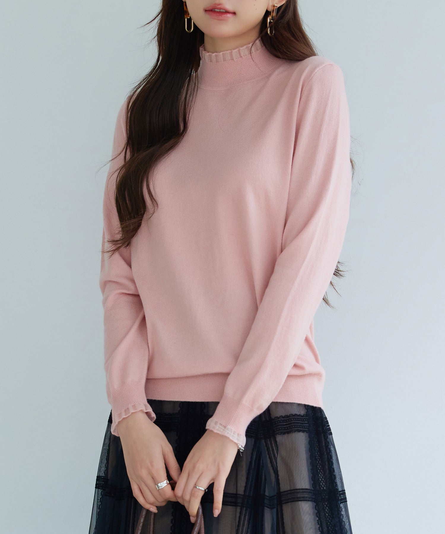 エブリデイシアーフリルニットプルオーバーsdp8118 ピンク