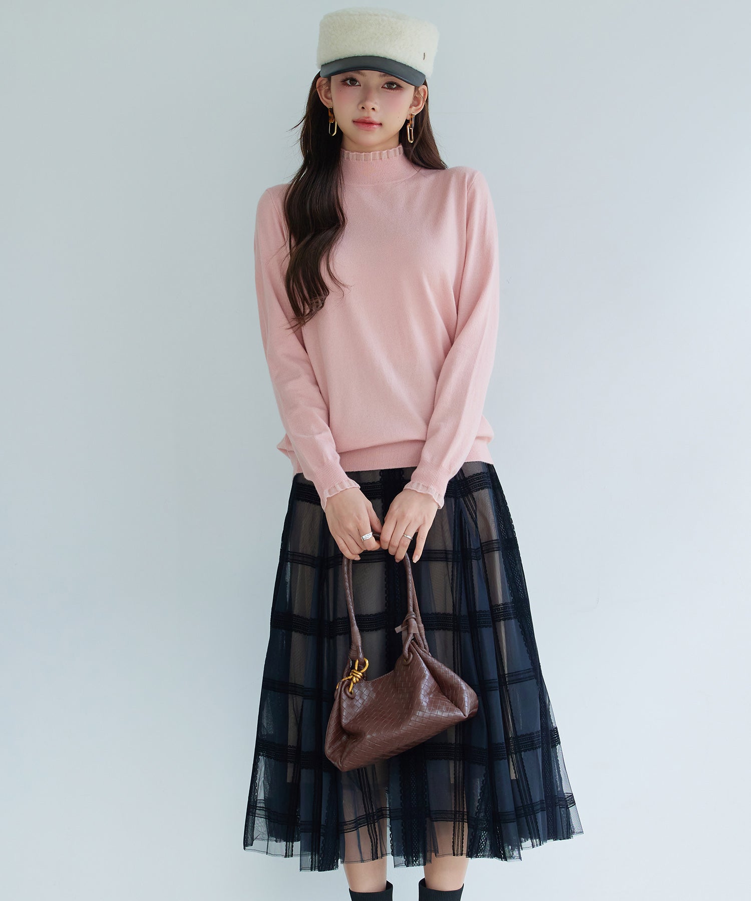 エブリデイシアーフリルニットプルオーバーsdp8118 ピンク