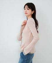 オーガンジー切替が華やかな2wayリブニット