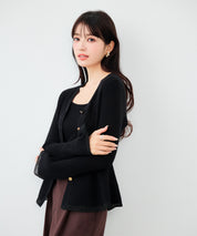 オーガンジー切替が華やかな2wayリブニット