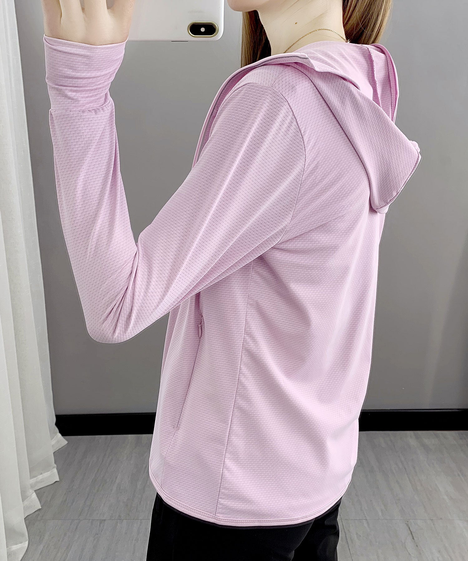 UPF50+ 冷感素材 UVカットパーカーsdp9108S ピンク