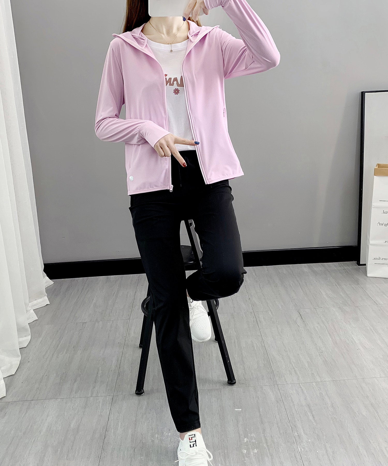 UPF50+ 冷感素材 UVカットパーカーsdp9108S ピンク