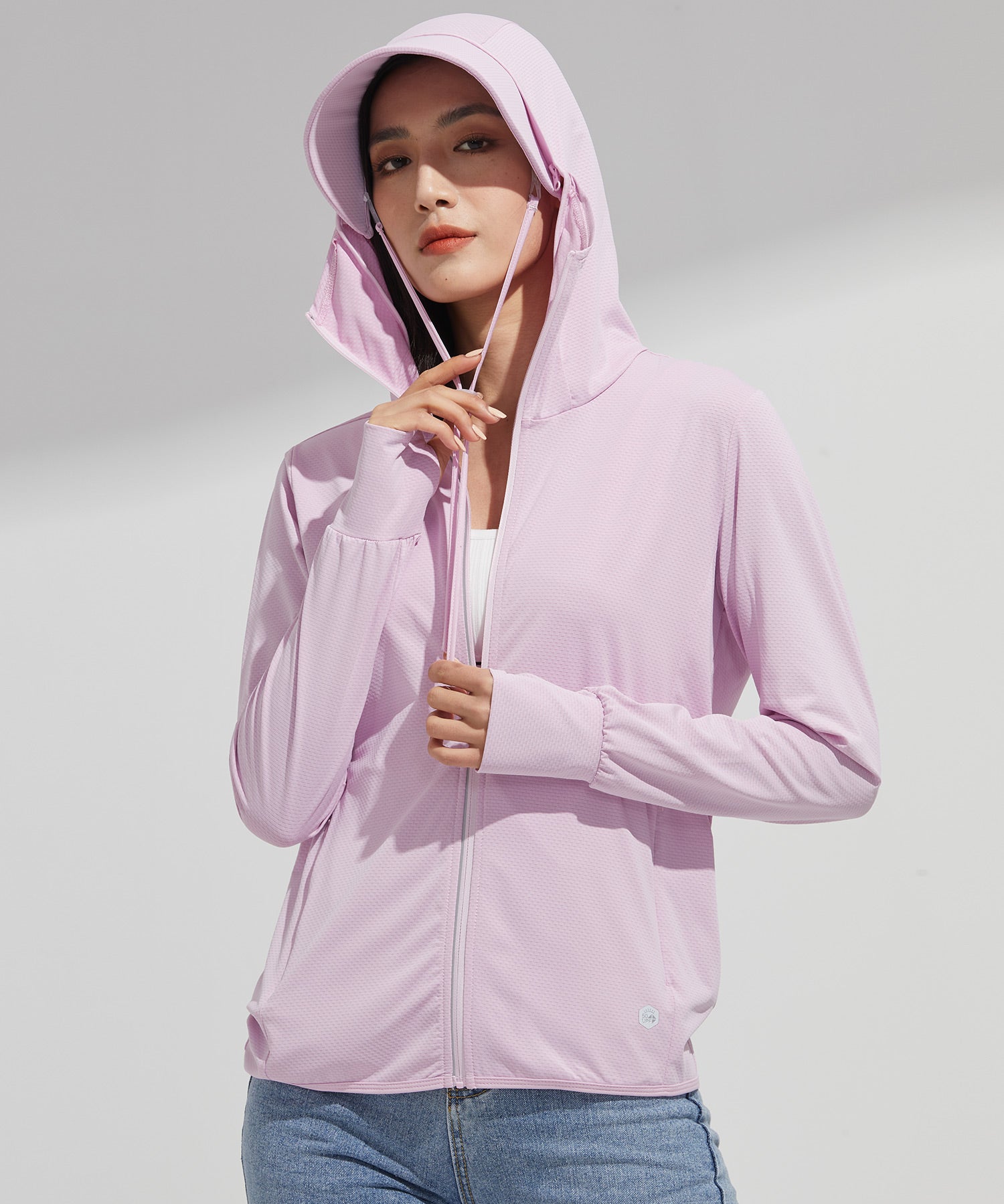 UPF50+ 冷感素材 UVカットパーカーsdp9108S ピンク