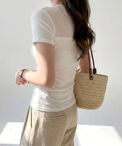 リブとチュールドッキングカットソーsdpal1008 ホワイト