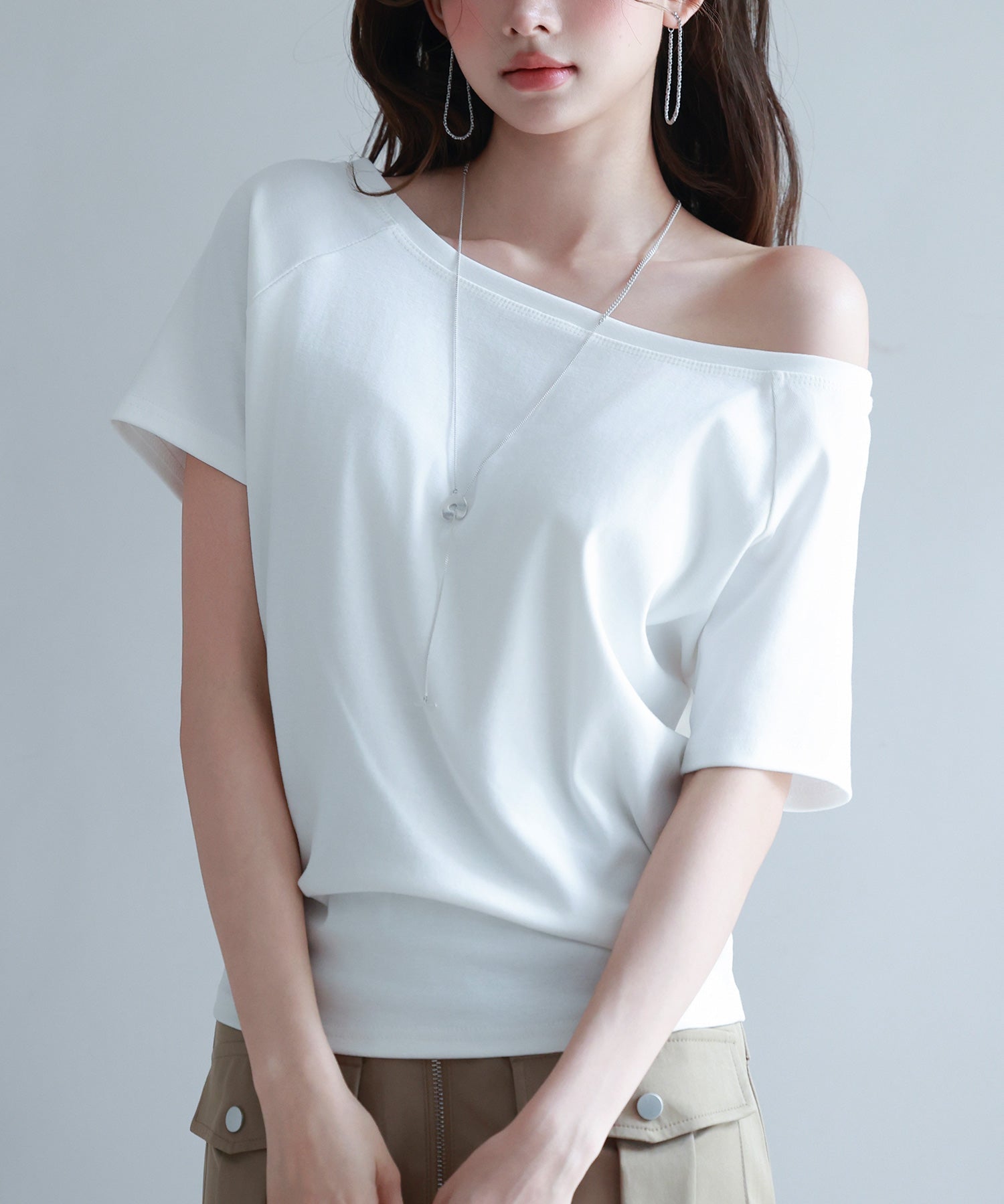 2wayラグランスリーブTシャツブラウス ｜ 全3色 × 3サイズ