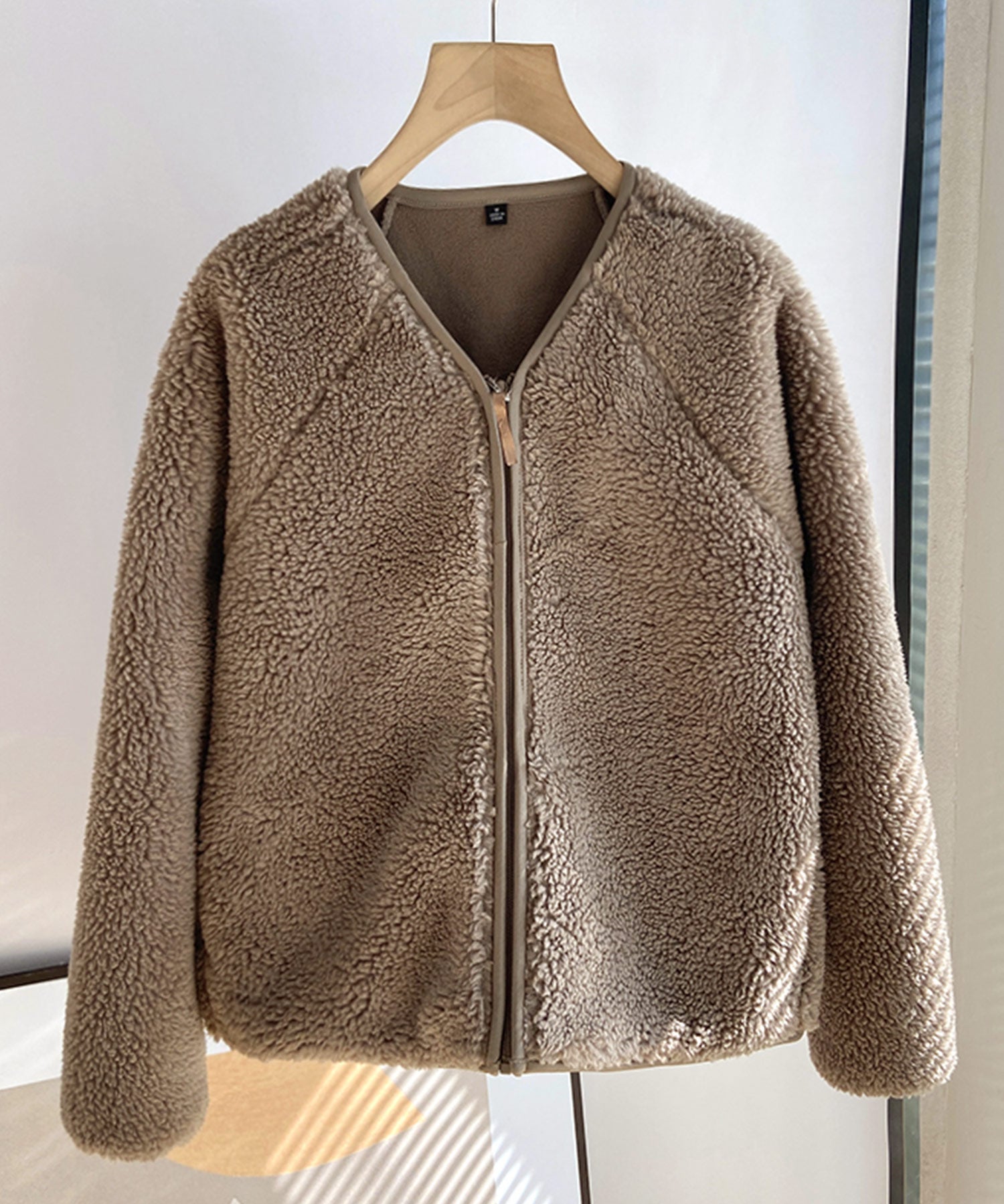 ノーカラーラグラン・スリーブボアブルゾンコート ｜ 全3色 × 3サイズ