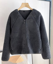 ノーカラーラグラン・スリーブボアブルゾンコート ｜ 全3色 × 3サイズ