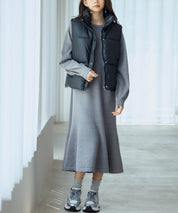 ドローストリング裾中綿ダウンベストsdpal9872 ブラック