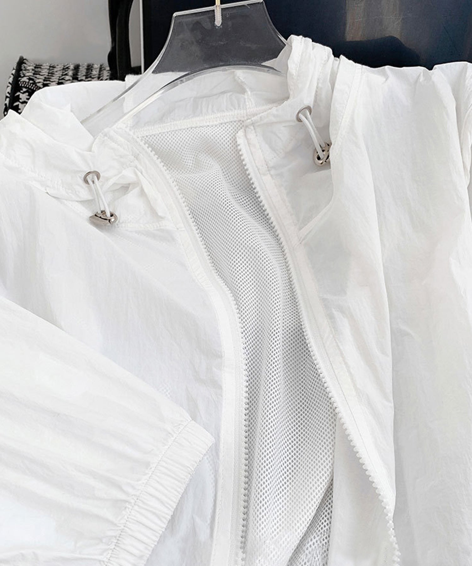 ドローストリング裾UVカットアウターsdpalfs002 ホワイト