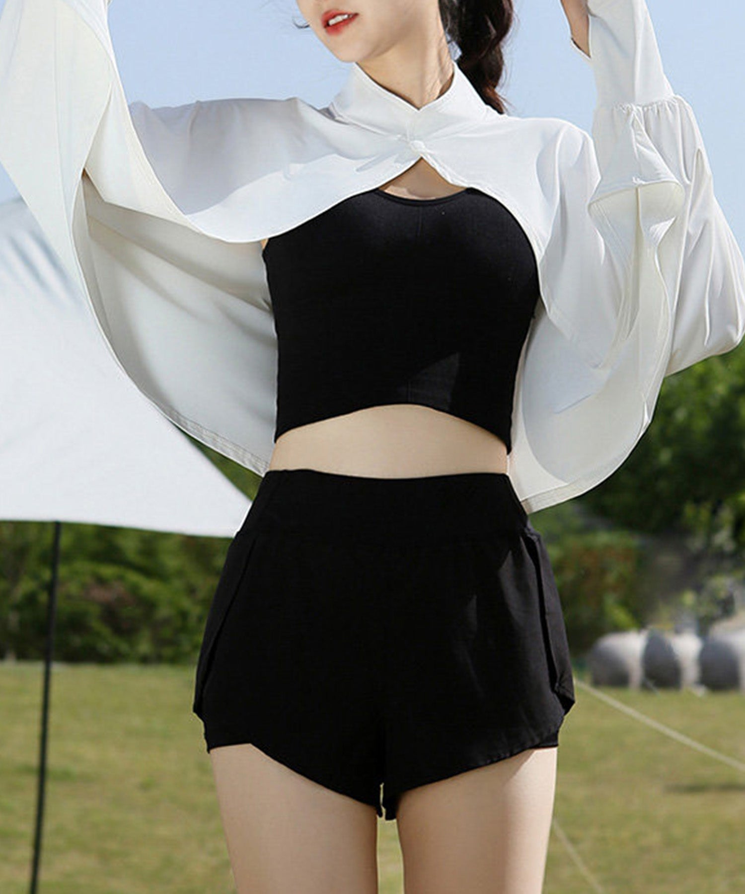 接触冷感UVカット防晒パーカーsdpalw005 ホワイト