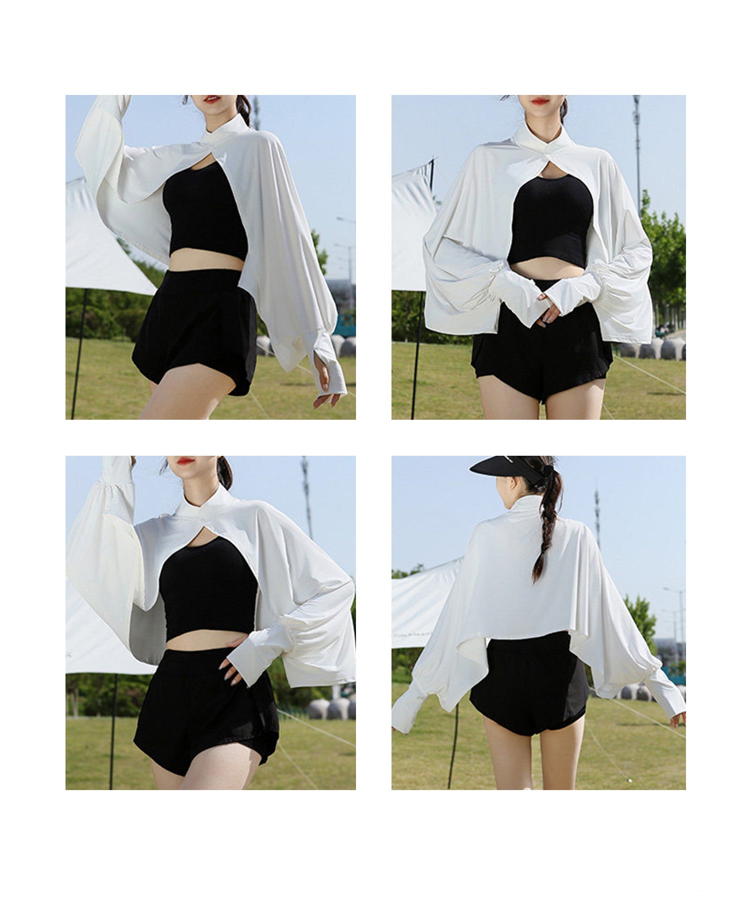 接触冷感UVカット防晒パーカーsdpalw005 ホワイト