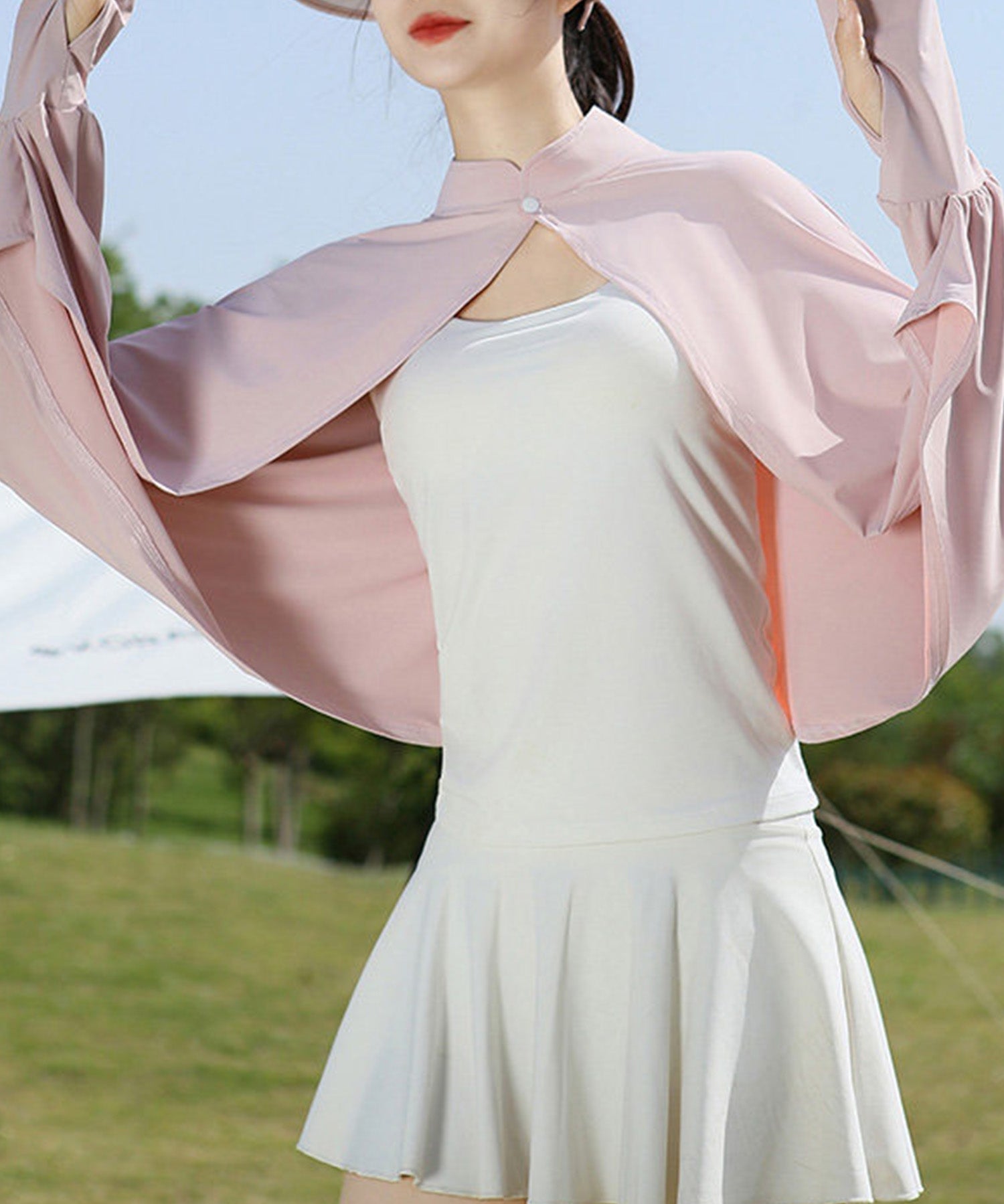 接触冷感UVカット防晒パーカーsdpalw005 ピンク