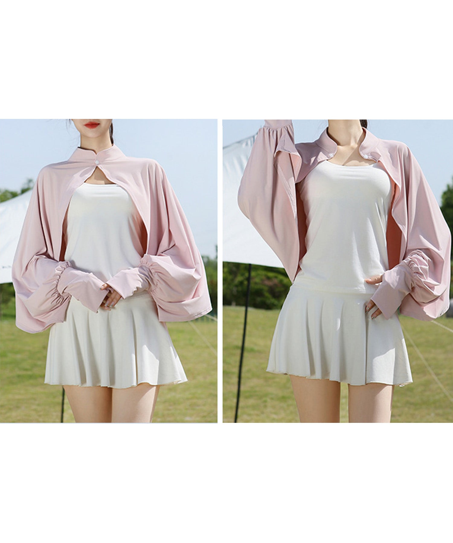 接触冷感UVカット防晒パーカーsdpalw005 ピンク