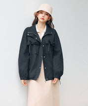 バックフリル付き オーバーサイズ ブルゾンsdpdy0163 ブラック