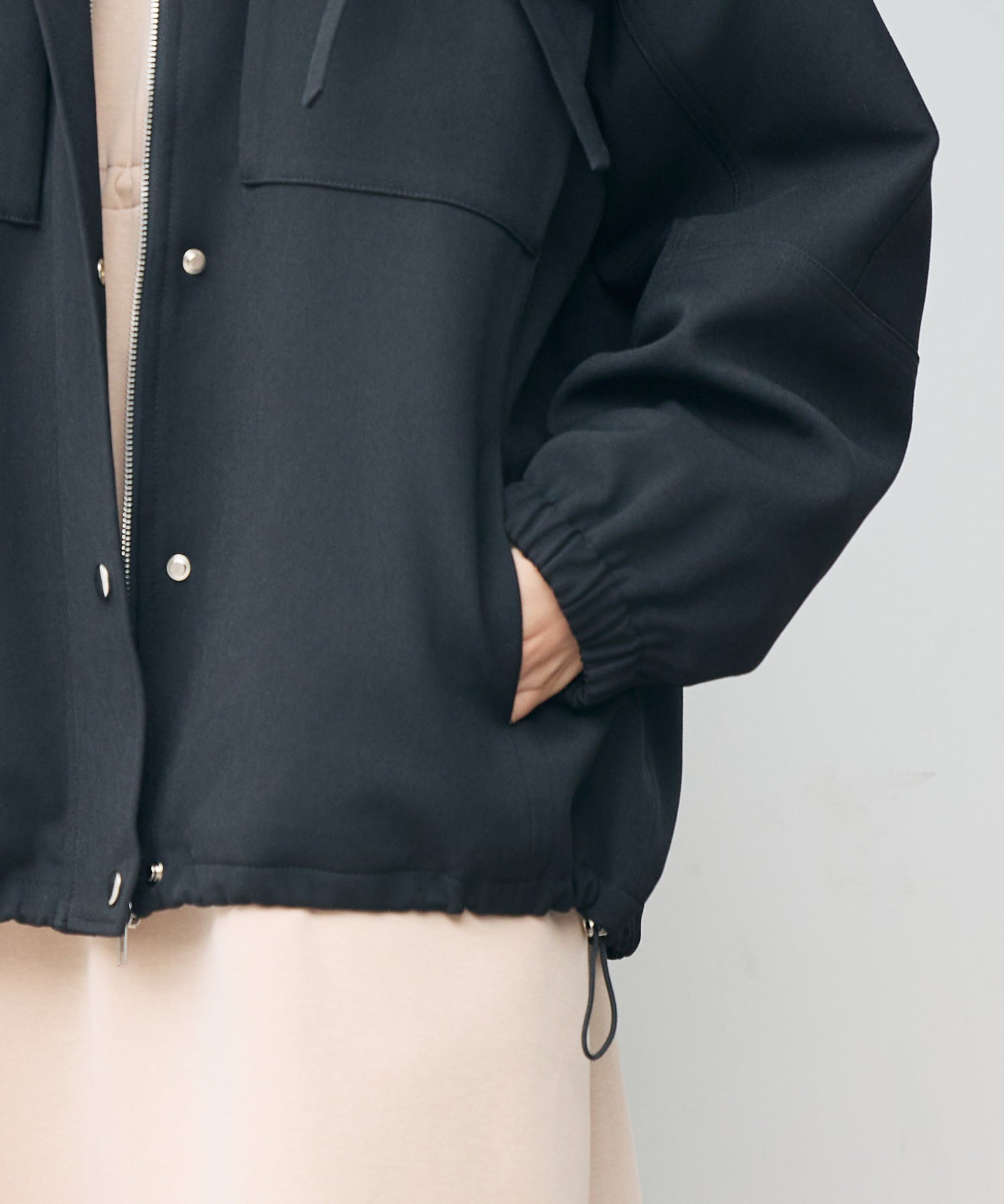 バックフリル付き オーバーサイズ ブルゾンsdpdy0163 ブラック