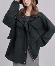 バックフリル付き オーバーサイズ ブルゾンsdpdy0163 ブラック