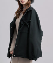 バックフリル付き オーバーサイズ ブルゾンsdpdy0163 ブラック