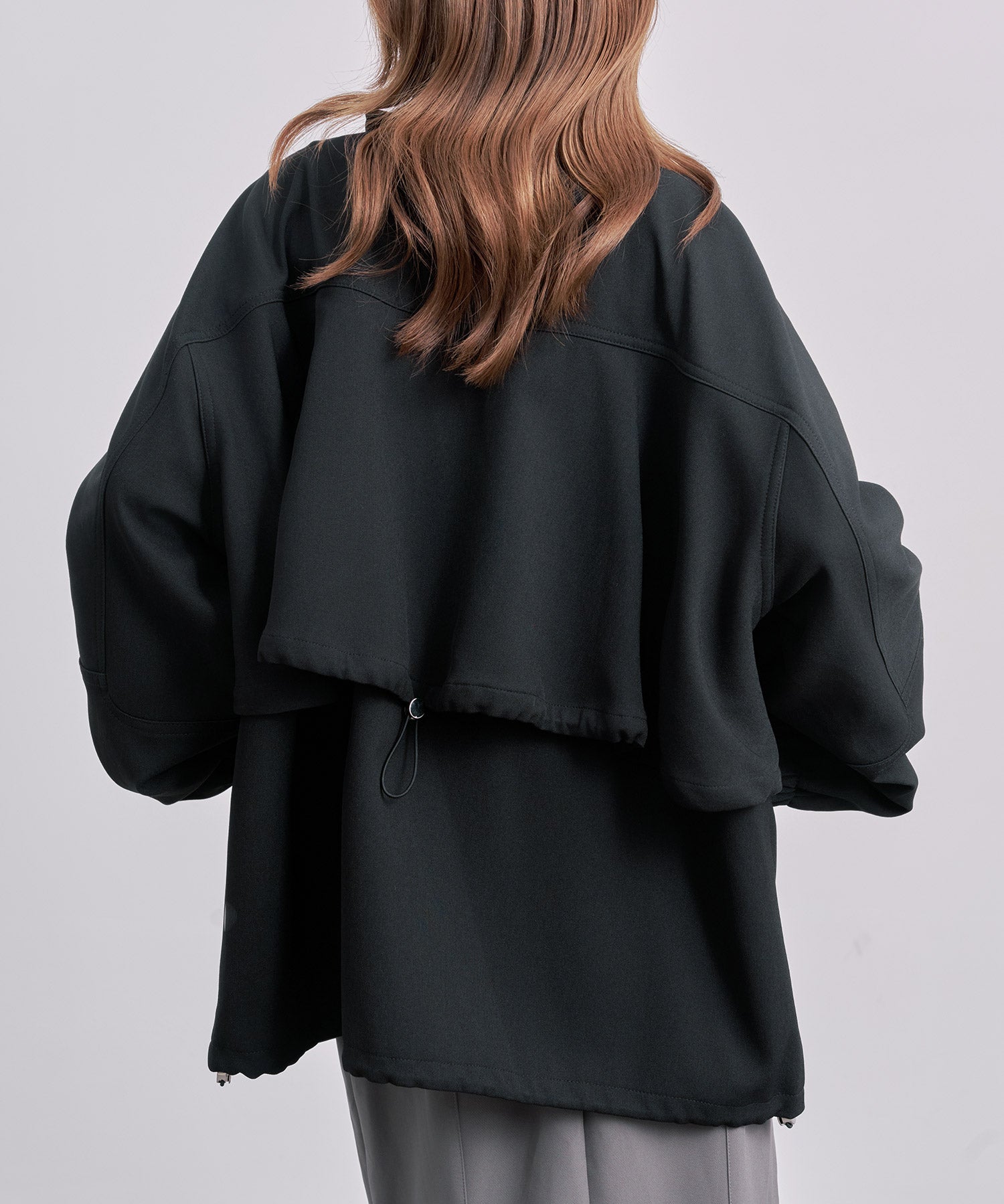 バックフリル付き オーバーサイズ ブルゾンsdpdy0163 ブラック