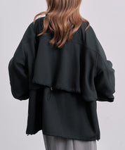 バックフリル付き オーバーサイズ ブルゾンsdpdy0163 ブラック