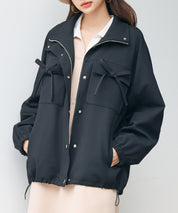 バックフリル付き オーバーサイズ ブルゾンsdpdy0163 ブラック