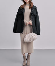 バックフリル付き オーバーサイズ ブルゾンsdpdy0163 ブラック