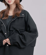 バックフリル付き オーバーサイズ ブルゾンsdpdy0163 ブラック