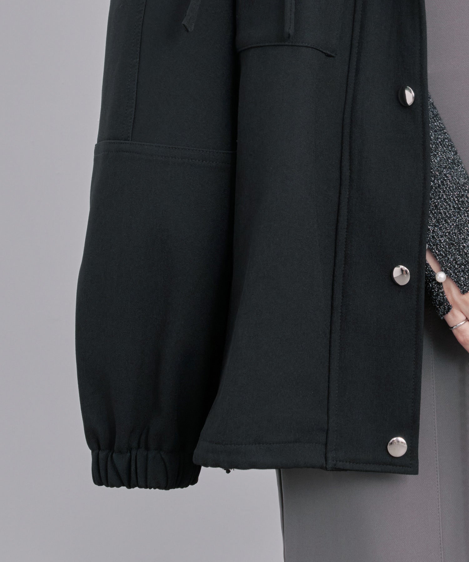 バックフリル付き オーバーサイズ ブルゾンsdpdy0163 ブラック