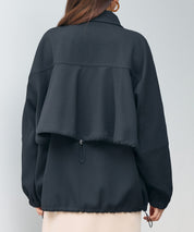 バックフリル付き オーバーサイズ ブルゾンsdpdy0163 ブラック