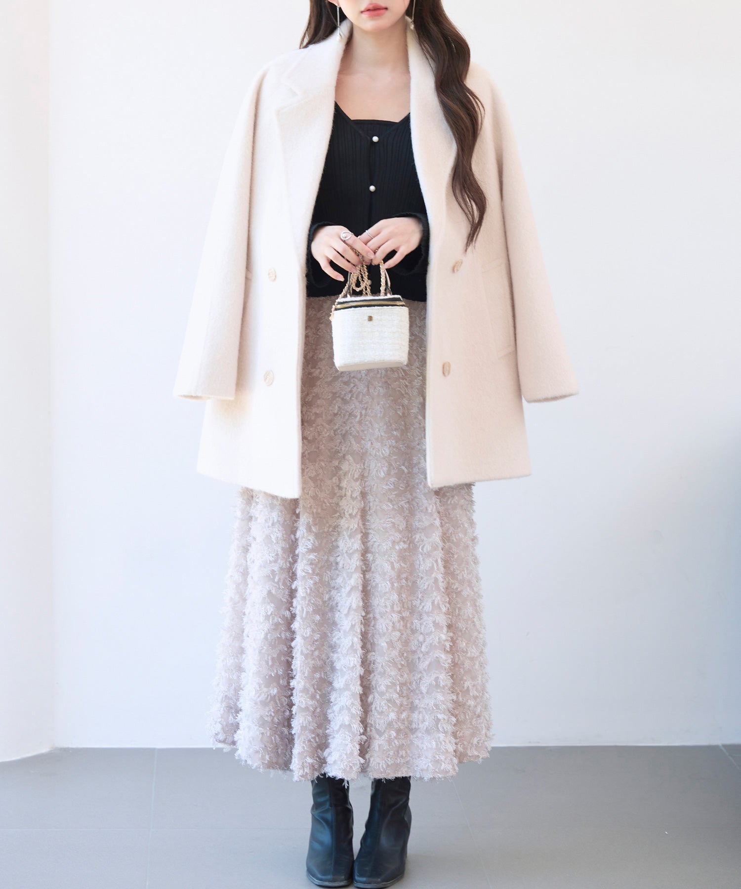 ダブルブレストテーラードウールライクジャケット/コートsdpdy5333