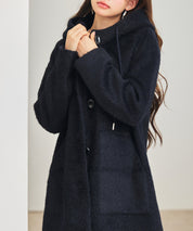 シャギーフード付きロングコートsdpdy5369 ネイビー