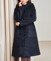 シャギーフード付きロングコートsdpdy5369 ネイビー