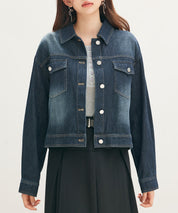 トラッカーデニムウォッシュ加工ジャケットsdpdy82739 ネイビー