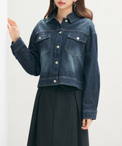 トラッカーデニムウォッシュ加工ジャケットsdpdy82739 ネイビー