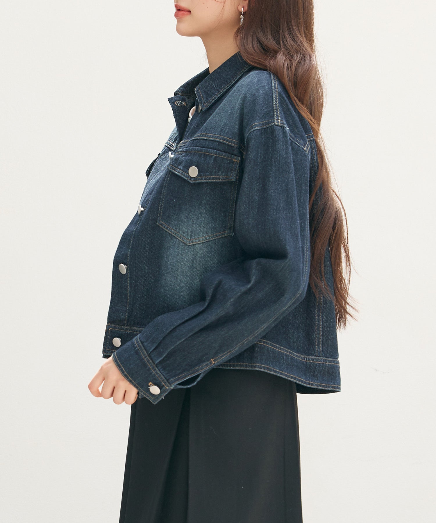 トラッカーデニムウォッシュ加工ジャケットsdpdy82739 ネイビー