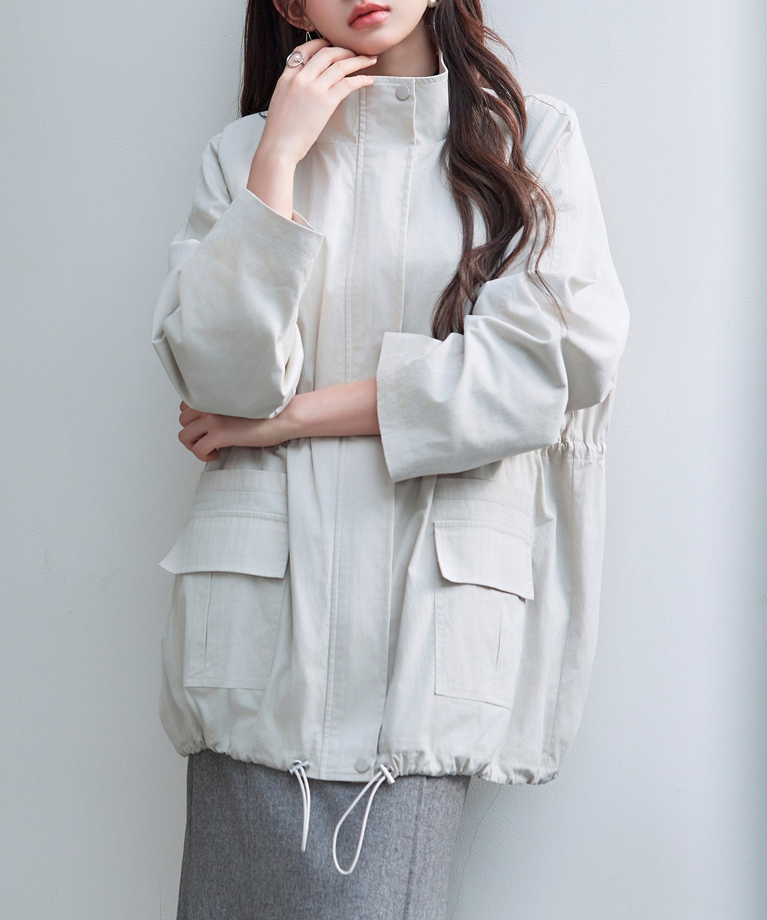 ワックスドオーバーブルゾンsdpdy82777 アイボリー