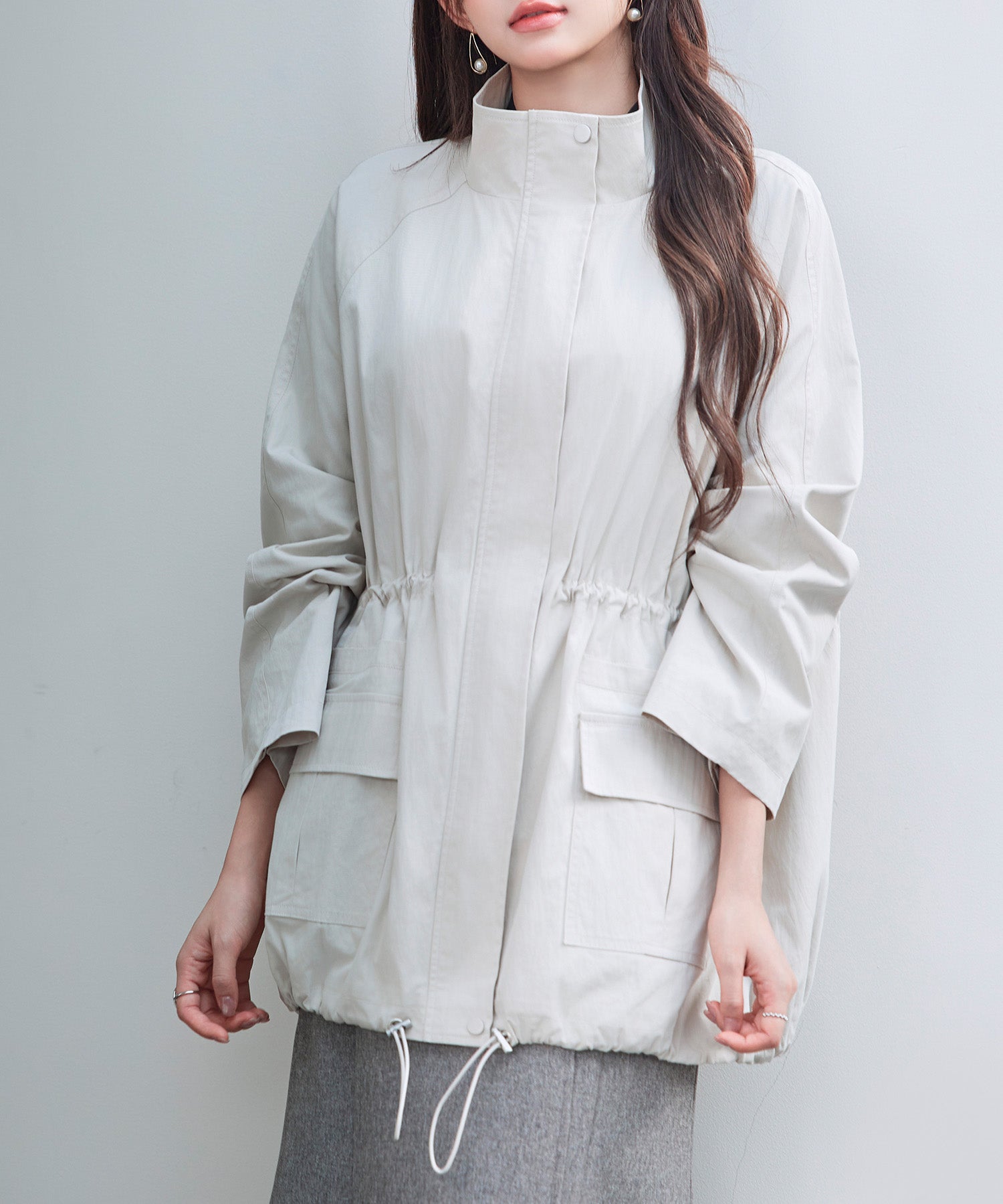 ワックスドオーバーブルゾンsdpdy82777 アイボリー