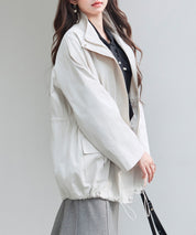 ワックスドオーバーブルゾンsdpdy82777 アイボリー