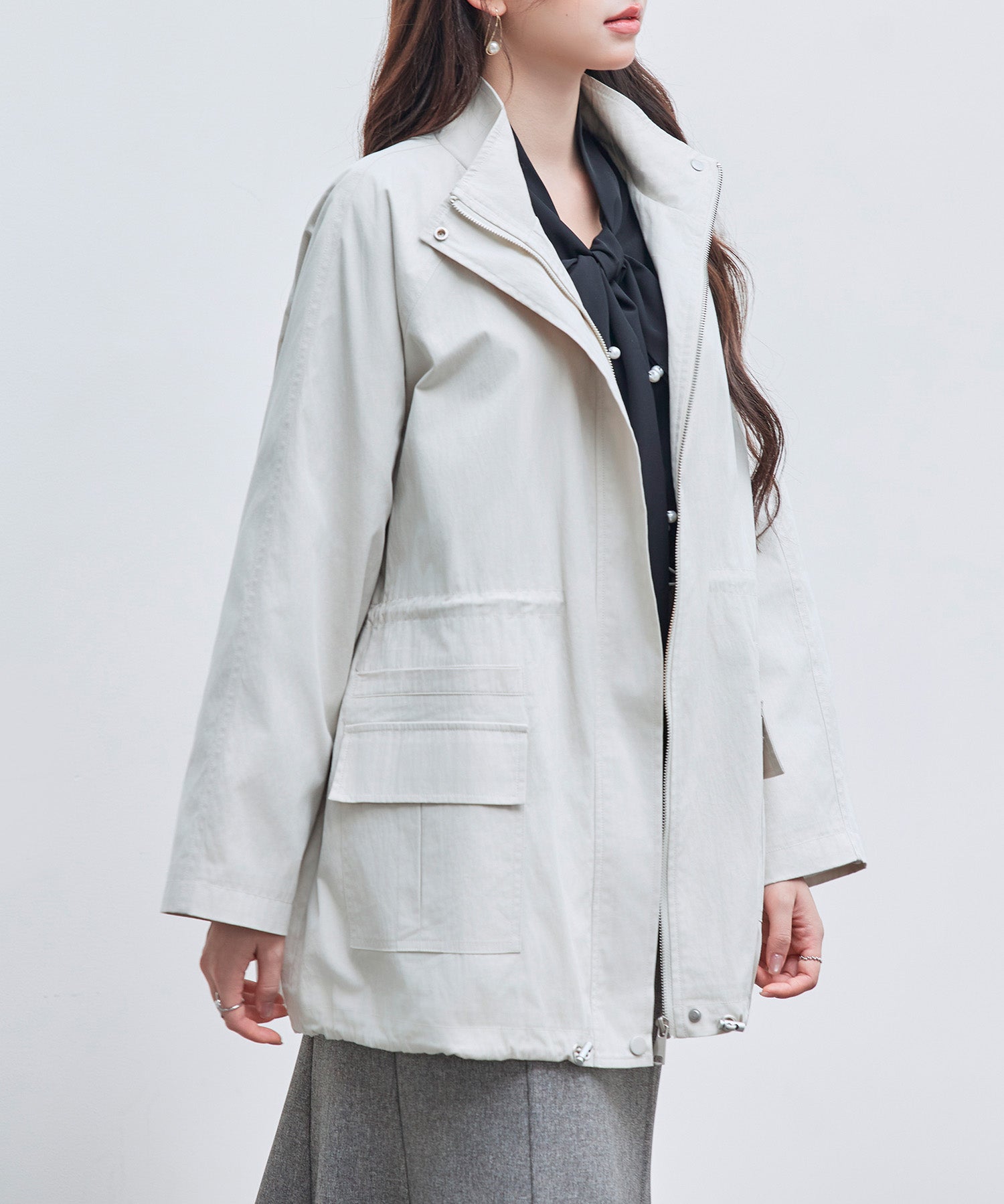 ワックスドオーバーブルゾンsdpdy82777 アイボリー