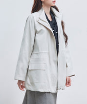 ワックスドオーバーブルゾンsdpdy82777 アイボリー