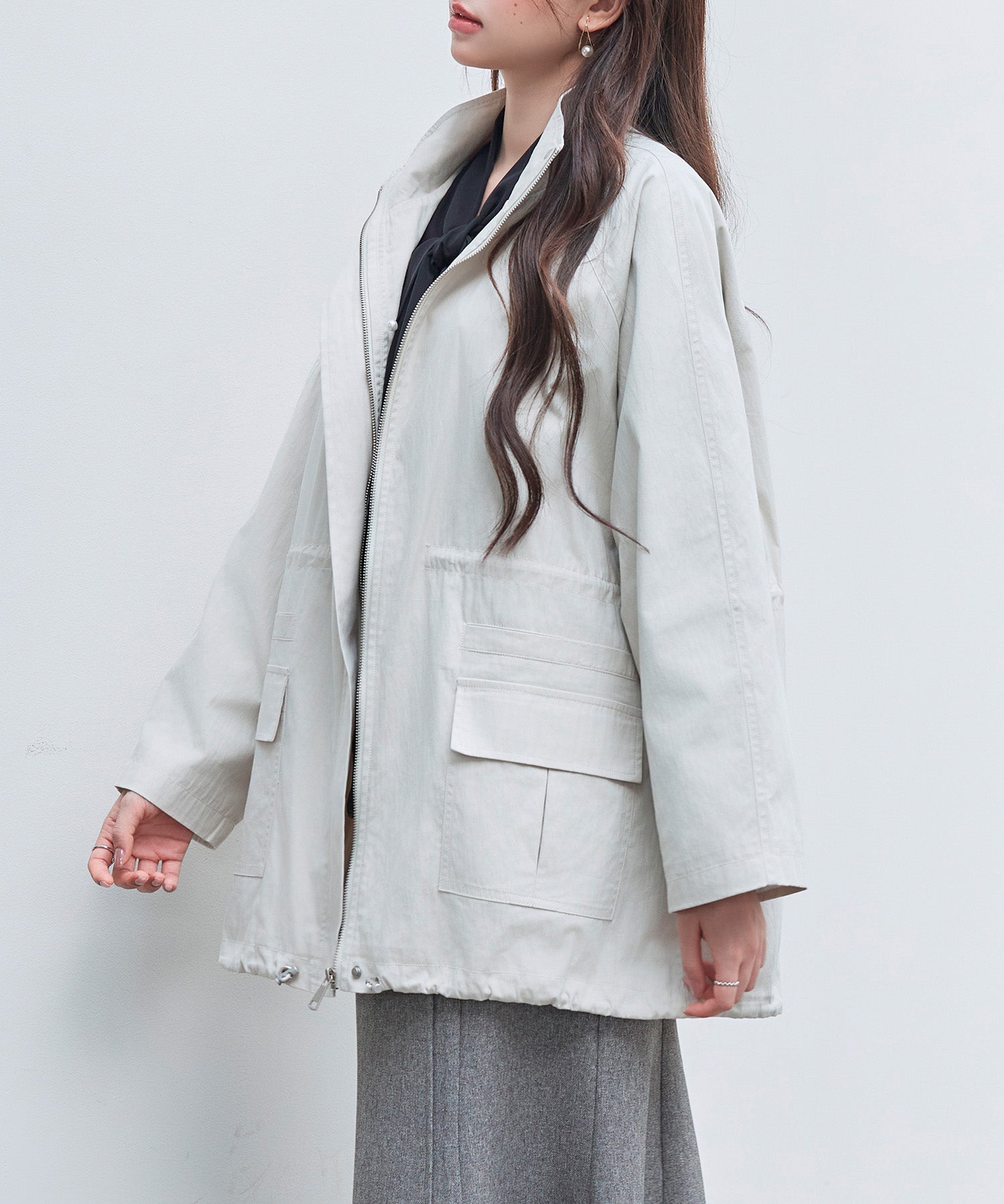 ワックスドオーバーブルゾンsdpdy82777 アイボリー