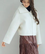 ダブルフェイスショート丈コートsdpps0512 ライトベージュ