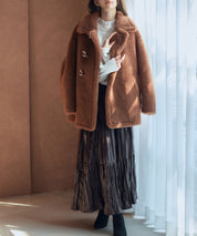 もこもこあったかボア生地コートsdpps0623 ブラウン