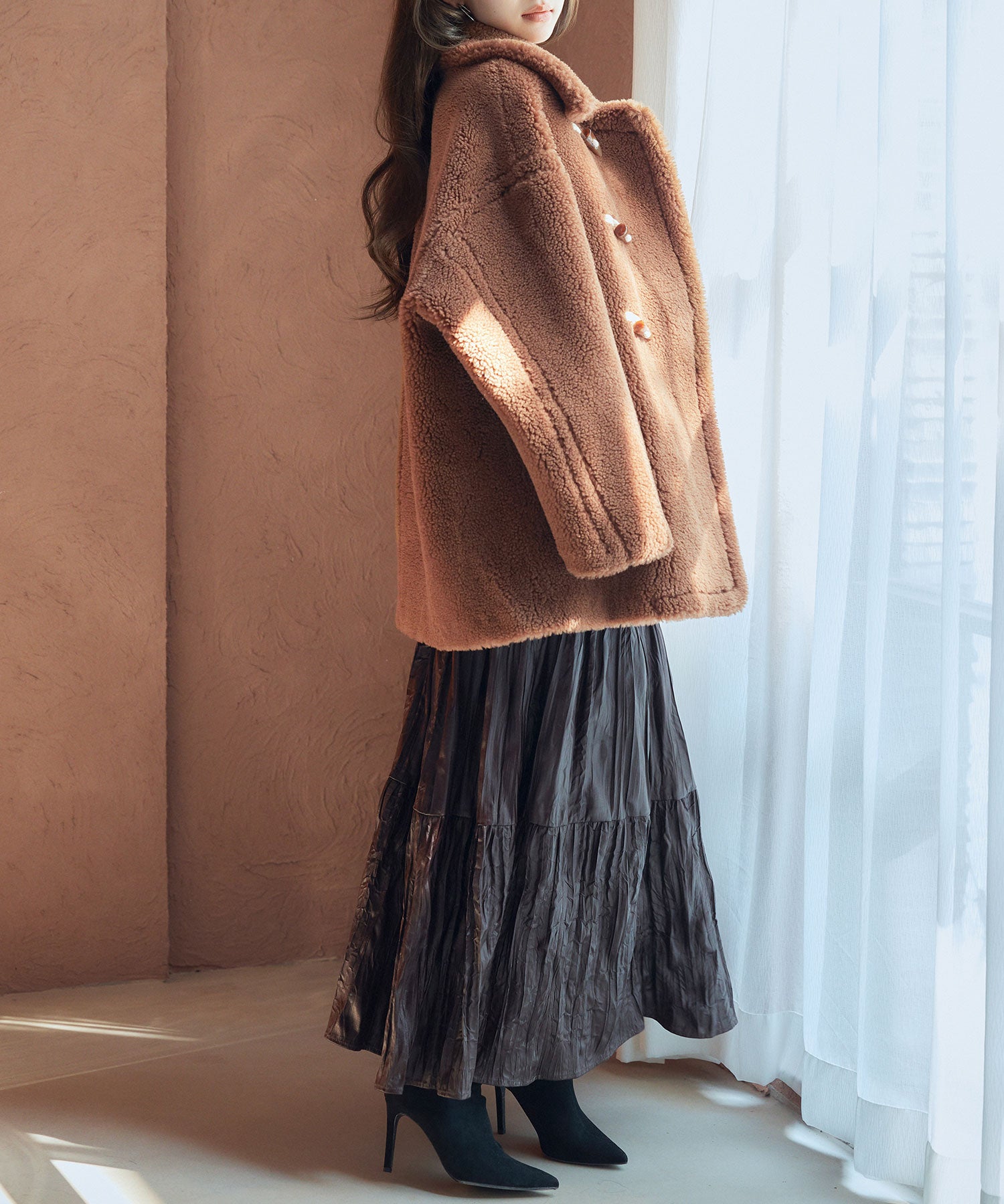 もこもこあったかボア生地コートsdpps0623 ブラウン – [公式]SAISON DE