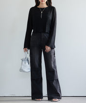 一枚でもインナーでもヘビロテまちがいなしのシアー感トップ、フレアスリーブ フレアトップス ｜ 春夏にぴったり、全4色 × 2サイズ