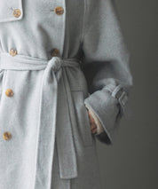 トレンチ風ダブルフェイスロングコートsdpsy0504 グレー