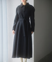 フレアシルエットダブルフェイスロングコートsdpsy0610 ブラック