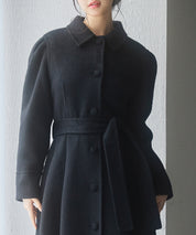 フレアシルエットダブルフェイスロングコートsdpsy0610 ブラック