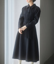 フレアシルエットダブルフェイスロングコートsdpsy0610 ブラック